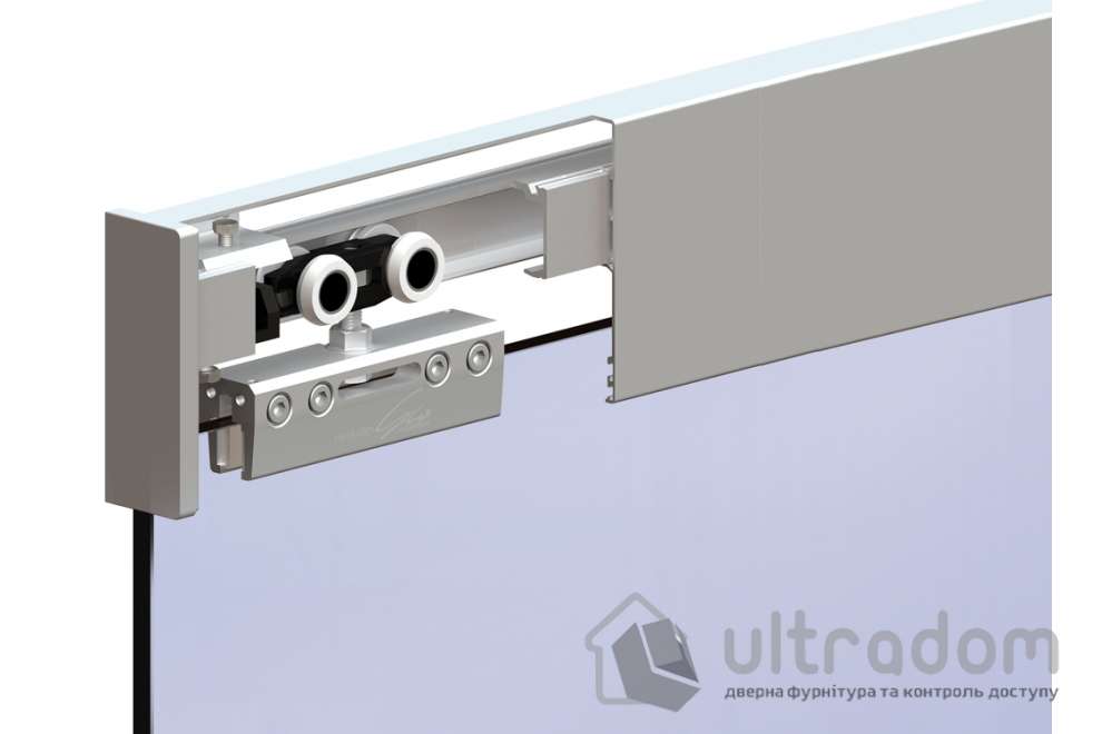 Комплект подвесной раздвижной системы для стеклянной двери Valcomp Herkules GLASS до 100 кг (213-370)