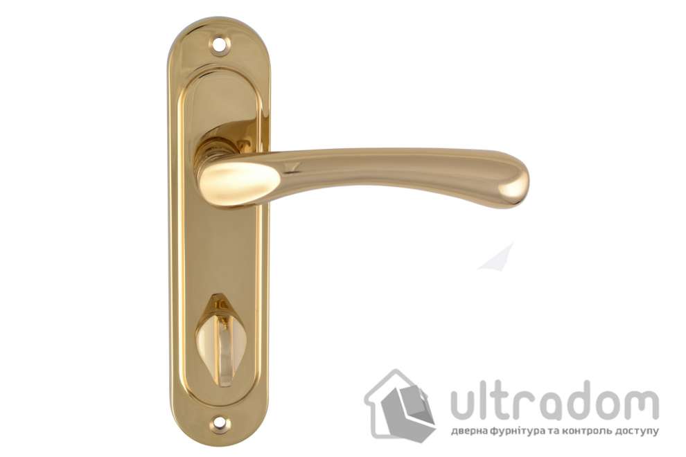 Ручка межкомнатная WC (62мм) на планке SIBA Palermo, тёмное золото (Z14 5K 90 90)