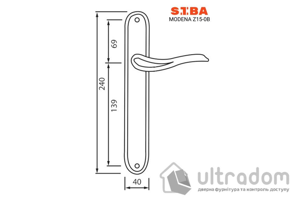 Ручка межкомнатная проходная на планке SIBA MODENA матовый кофе / темное золото (Z15 0B 85 90)