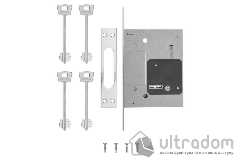 Замок врезной SANTOS 1-WAY LEVER 257L NC UNIV BS60мм SP, Polybag