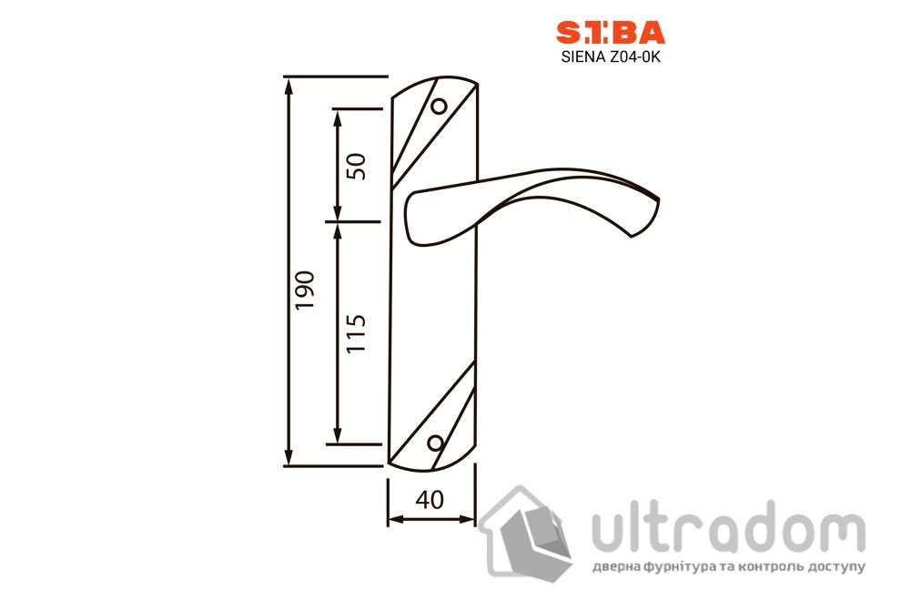 Ручка межкомнатная проходная на планке SIBA Siena, мат.никель/хром (Z04 0K 22 07)