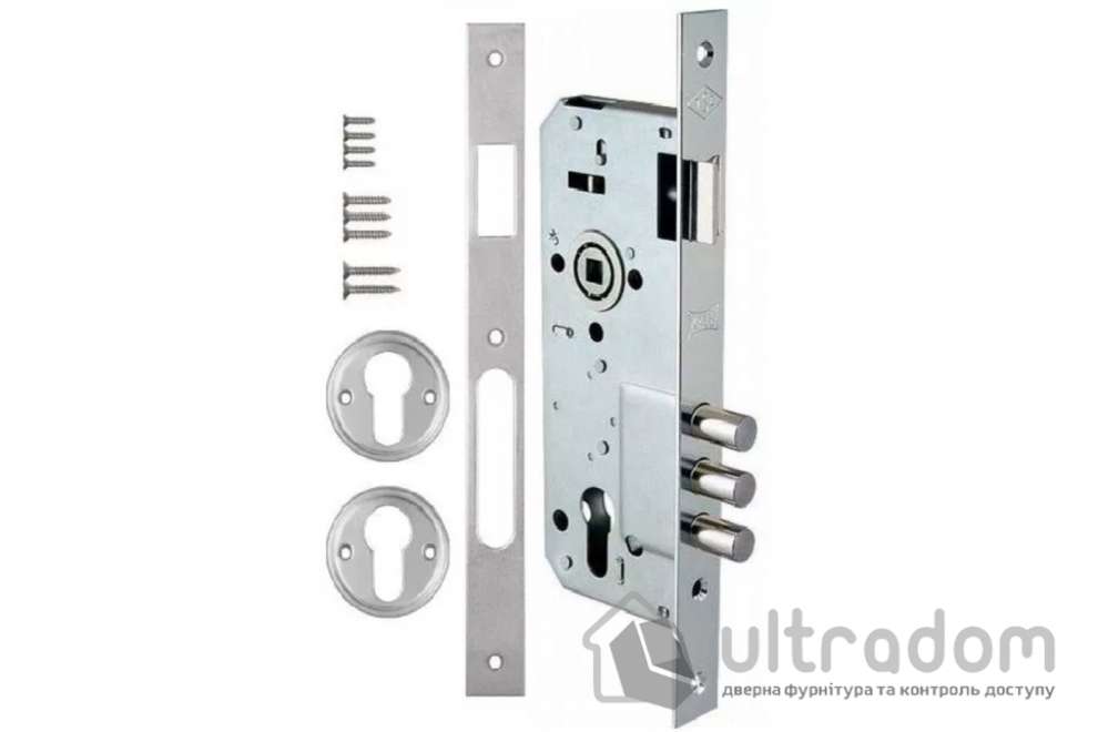 Замок врезной KALE 152 3MR B=45 мм, никель (152-3MR-BP)