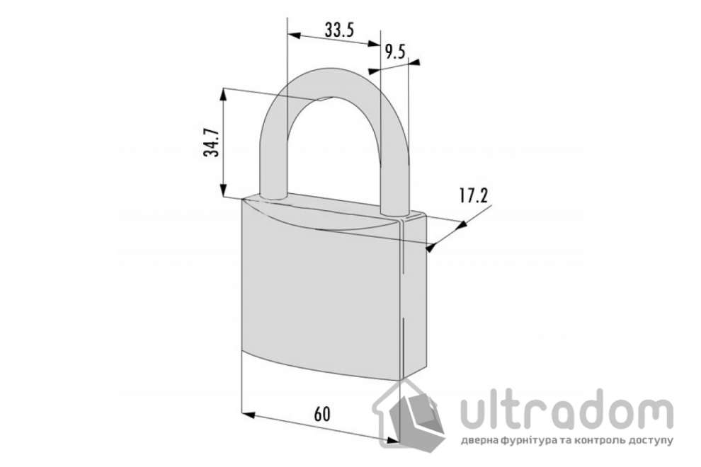 Замок навесной CISA LL POP 21010.60 (60 мм, 2 ключа)