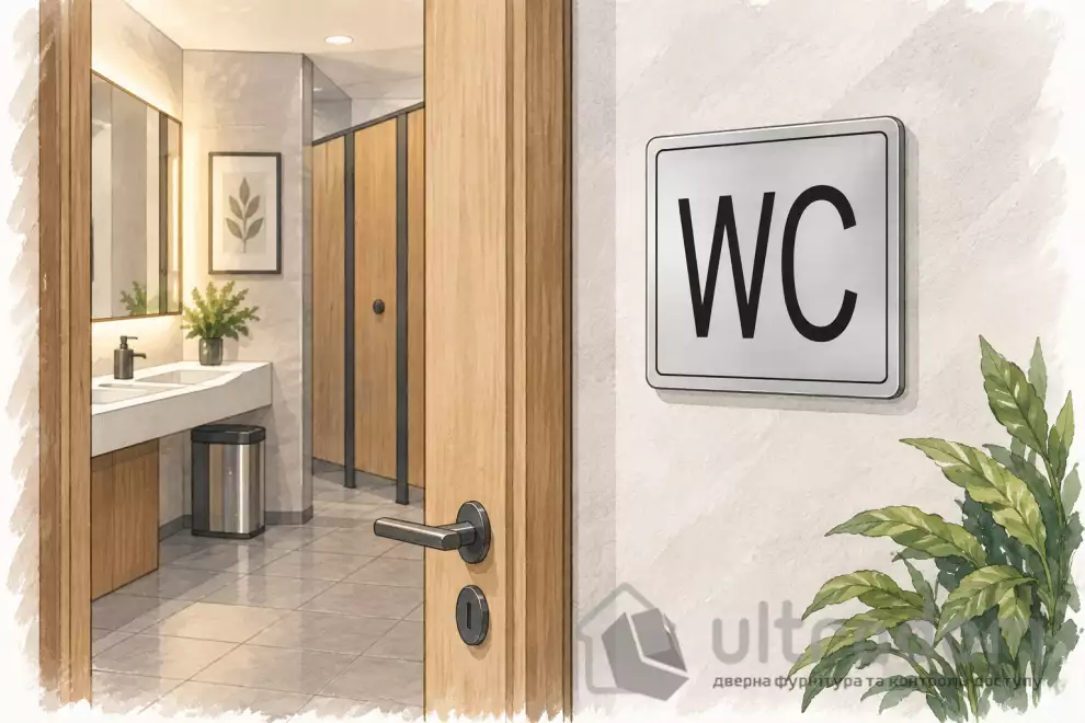 Табличка информационная "WC" AMIG мод.108 нержавеющая сталь (8243)