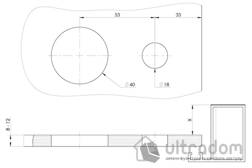 Ручка с магнитным механизмом и фиксатором B1 для стекла WALA H4S32/SM1OM1 стекло-рама, серебро (H4S32/SM1OM1)