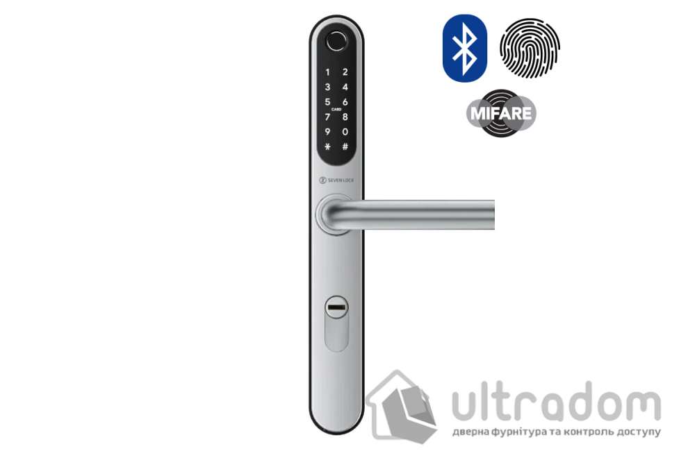 Умный биометрический замок SEVEN LOCK SL-7761BF silver (без врезной части)