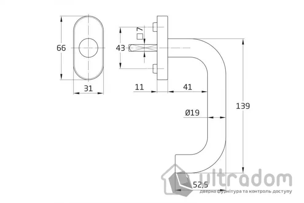 Ручка оконная AMIG мод.3V нержавеющая сталь