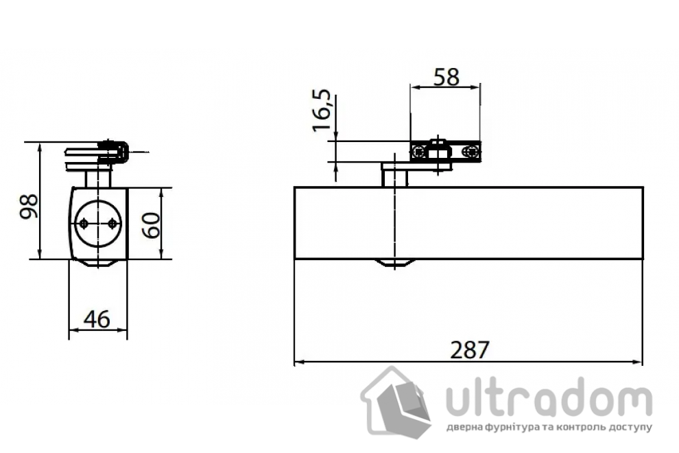 Доводчик дверной GEZE TS 4000 EN1-6, дверь до 150 кг (корпус)