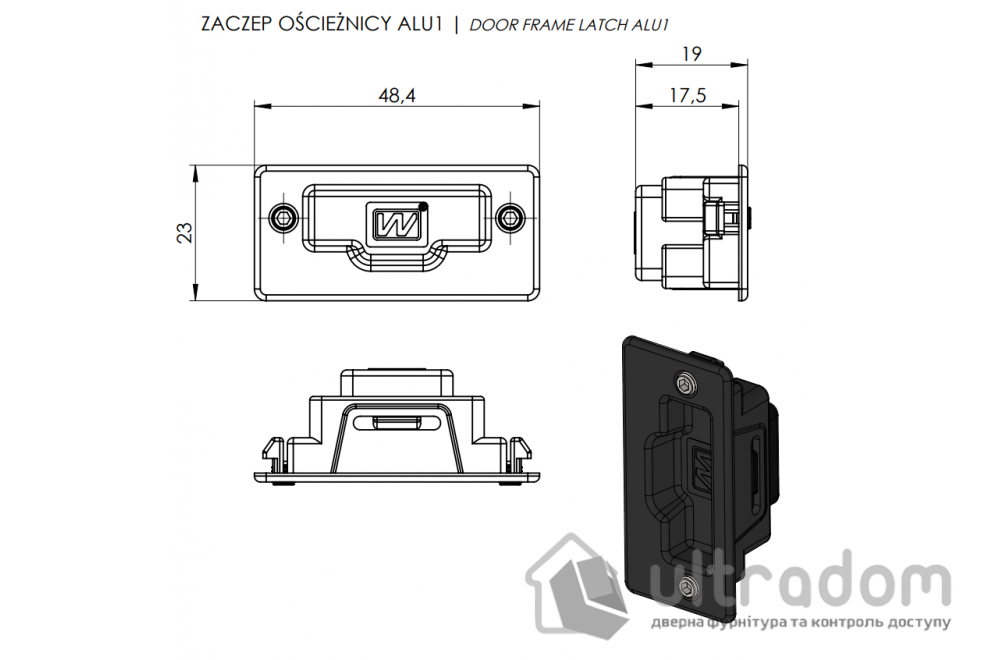 Ответная часть в короб WALA ALU1 (W ALU1)