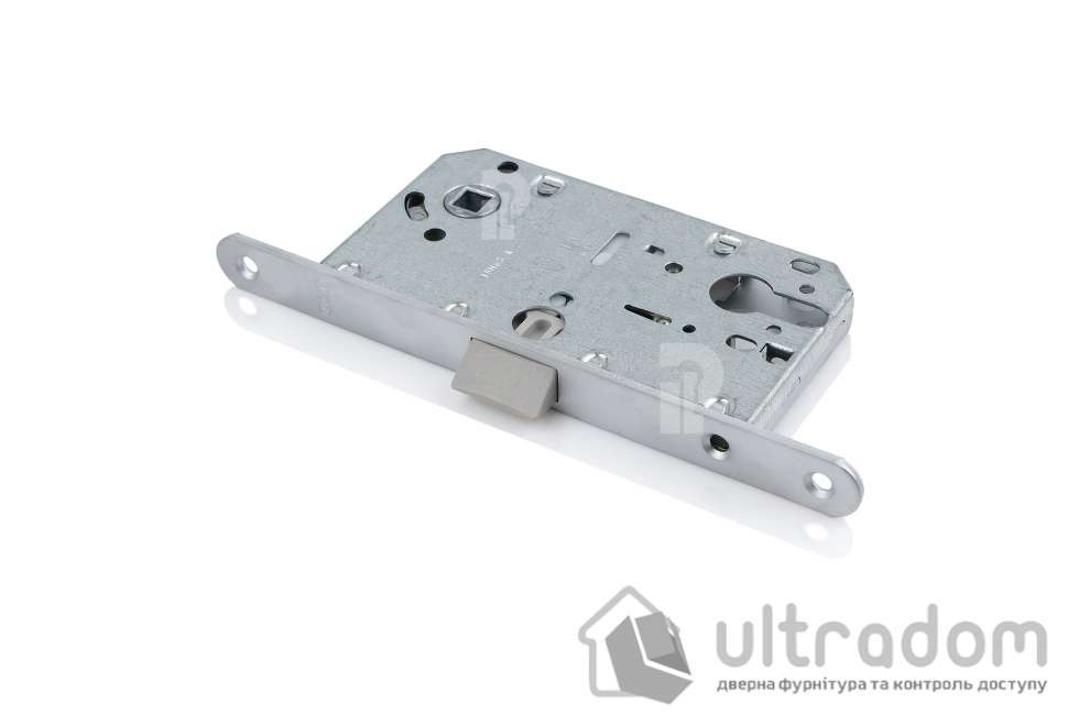 Врезной межкомнатный замок AGB Mediana Evolution PZ, 85/50 мм, матовый хром (B01103.50.34)