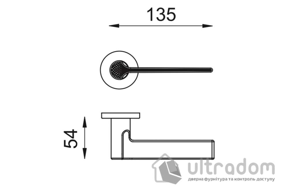 Дверная ручка на розетке DND by Martinelli GINKO BILOBA, античное полированное золото PVD-BG (GB12-PVD-BG)
