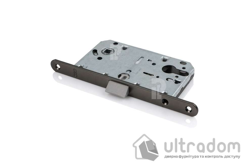 Врезной межкомнатный замок AGB Mediana Evolution PZ, 85/50 мм, титан (B01103.50.F9)