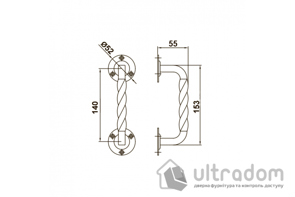 Ручка-скоба кованая 140 мм AMIG мод.103 (6431)