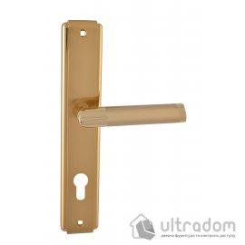 Дверная ручка на планке под ключ (85 мм) SIBA Triesta мат.золото-золото