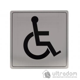 Табличка информационная "Туалет для людей с инвалидностью" AMIG мод.108 нержавеющая сталь