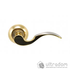 Ручка дверная на розетке SIBA Osimo, матовый никель / золото 22 90