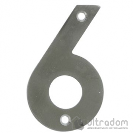 Номер на двері "6" AMIG нержавіюча сталь (6774)