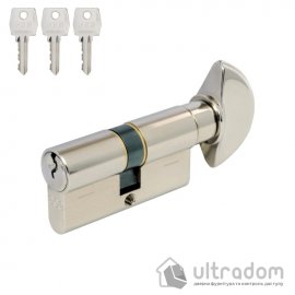 Циліндр замку AGB Mod.600 70 мм (40х30Т), ключ-тумблер, матовий нікель (C620.16.25.35)