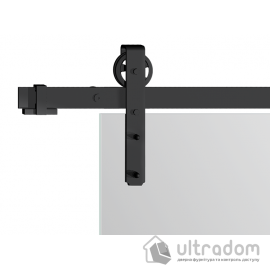 Комплект раздвижной системы Mantion THOR Glass Roc Design в стиле LOFT, черный матовый (219-236 SET)