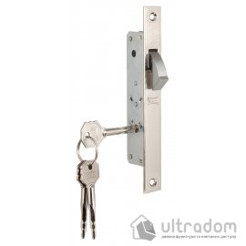 Замок-краб для розсувних дверей KALE 201F В=20мм, хрестовий ключ, 3 ключі, нікель (201/20-F-3K-СР)