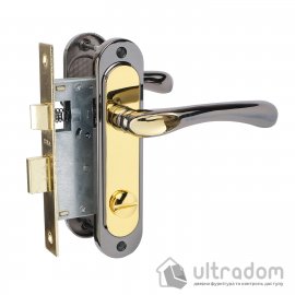 Комплект міжкімнатних ручок SIBA Palermo WC 62 мм з механізмом, графіт/латунь (Z14-5K-06-09+105070РВ)