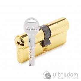 Циліндр дверний SIBA перфорований ключ-ключ 70 мм (35х35) латунь полірована (30.10.30/BZ)