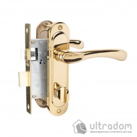 Комплект міжкімнатних ручок SIBA Palermo WC 62 мм з механізмом, темне золото (Z14-5K-90-90+105070BP)