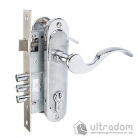 Комплект врезного замка с ручками SIBA Osimo 62 мм з цилиндром, матовый хром/хром (Z09-3K0705+10038СР+62СКА)