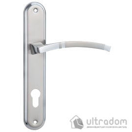 Дверна ручка на планці під ключ (85мм) SIBA ASSOS, матовий нікель/полірований хром (A35 3 22 07)