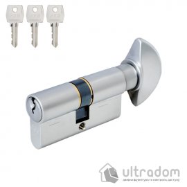 Циліндр замку AGB Mod.600 70 мм (40х30Т), ключ-тумблер, матовий хром (C6AL.34.25.35)