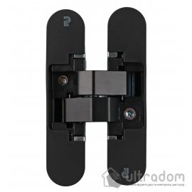 Скрытая петля Profitlock PL140 3D – 24×110 мм, для дверей 40 кг, чёрная матовая