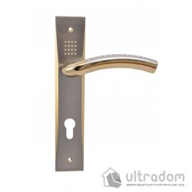 Дверная ручка на планке под ключ (85-62 мм) SIBA Bari мат.никель-золото