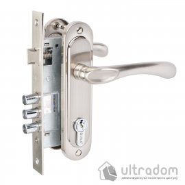 Комплект врезного замка с ручками SIBA Palermo 62 мм з цилиндром, матовый никель