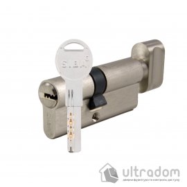 Циліндр дверний SIBA перфорований ключ-вороток 80 мм (35х45Т) матовий нікель (30.10.40-/BТSZ-5К)