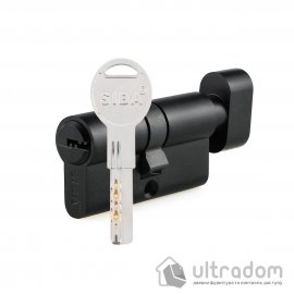 Циліндр дверний SIBA ключ-вороток 60 мм (30х30Т) чорний матовий (25.10.25-BTМBZ)