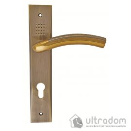 Дверная ручка на планке под ключ (85-62 мм) SIBA Bari альбифрин -бронза