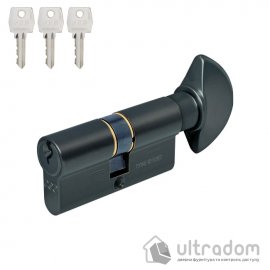 Циліндр замку AGB Mod.600 70 мм (40х30Т), ключ-тумблер, чорний (C6AL.84.25.35)