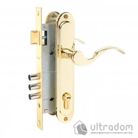 Комплект врезного замка с ручками SIBA Osimo 85 мм з цилиндром, полированная латунь (Z0930101+101523MRPB+70BZ)
