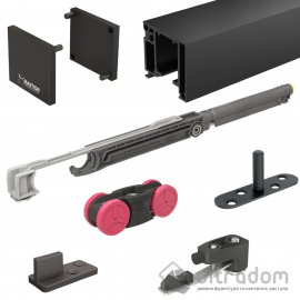Комплект розсувної системи Mantion SAF-SLIM для дверей 830 мм/80 кг, чорний (SAF-S82C/160)