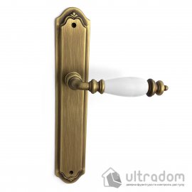 Дверная ручка на планке Fadex Siena 473/P04(Firenze) бронза матовая/белая керамика