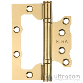 Петля дверная SIBA 100 мм универсальная накладная, полированная латунь (2BB 4"х3"х2,5mm FHP PB)