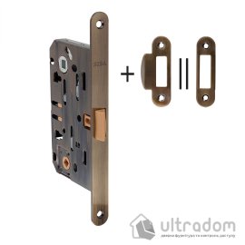 Механізм для міжкімнатних дверей SIBA 9650 WC з безшумною клямкою, антична бронза (SB9650 AB)