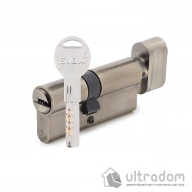 Циліндр дверний SIBA ключ-вороток 60 мм (30х30Т) антична бронза (25.10.25/BTABZ)