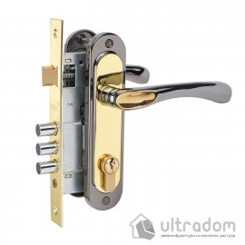 Комплект врезного замка с ручками SIBA Palermo 62 мм з цилиндром, графит/латунь