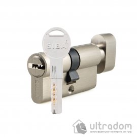 Циліндр дверний SIBA перфорований ключ-вороток 70 мм (40х30Т) матовий нікель (35.10.25/BTSZ)