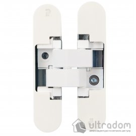 Скрытая петля Profitlock PL160 3D – 24×110 мм, для дверей 60 кг, белая матовая