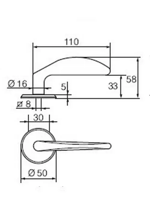 Дверная ручка ABLOY JOUSI 25/007 хром полированный	