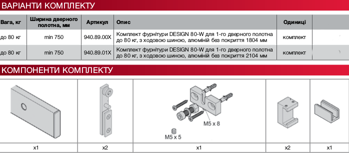 HAFELE design скляна розсувна система Slido Classic Design 80W